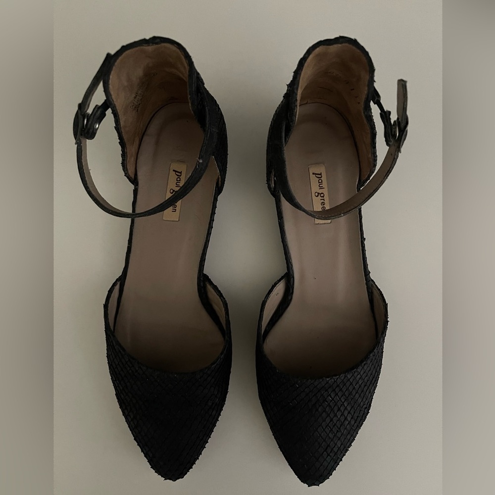 Paul Green Black Textured Flats